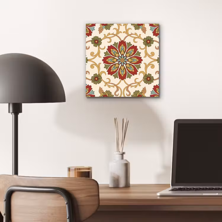 Alu-Dibond-Bild - Muster – Blumen – Ornament – Klassisch – Farbenfroh — 6
