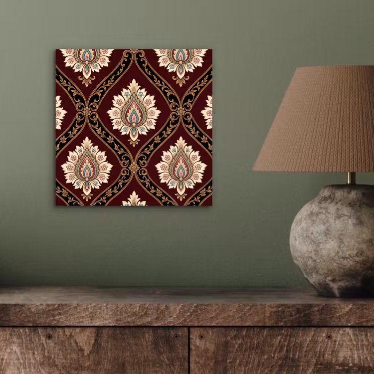 Alu-Dibond-Bild - Muster – Blumenmotiv – Dekoration – Klassisch – Rot — 3
