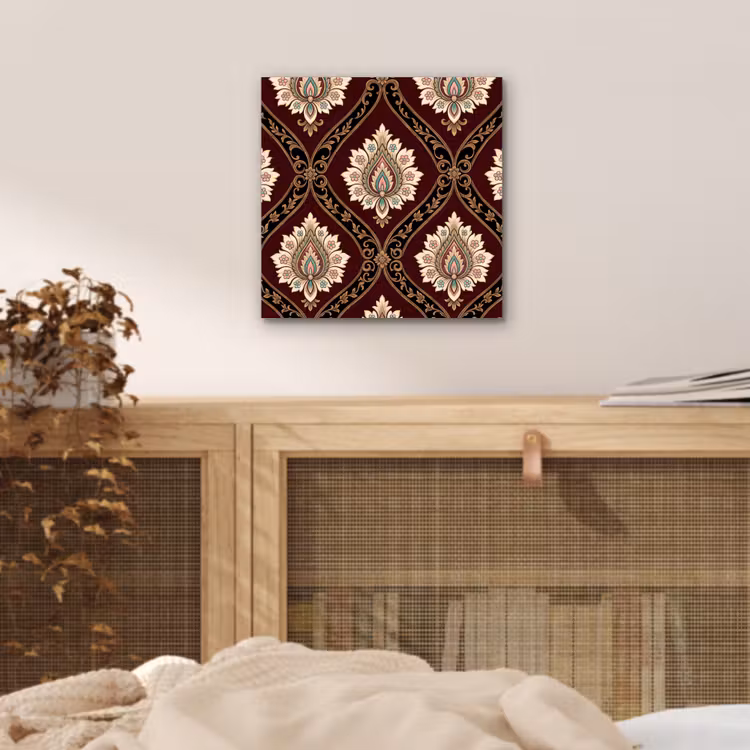 Alu-Dibond-Bild - Muster – Blumenmotiv – Dekoration – Klassisch – Rot — 4