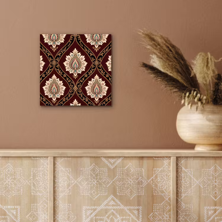 Alu-Dibond-Bild - Muster – Blumenmotiv – Dekoration – Klassisch – Rot — 5