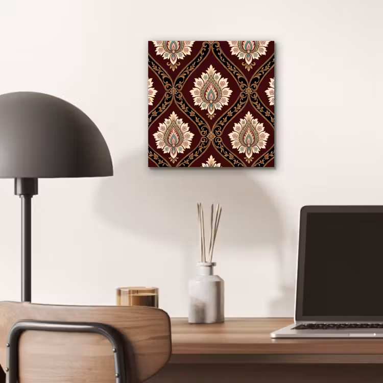 Alu-Dibond-Bild - Muster – Blumenmotiv – Dekoration – Klassisch – Rot — 6