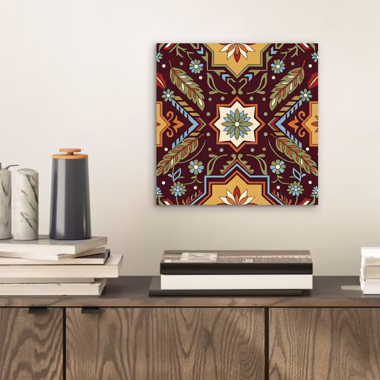 Alu-Dibond-Bild - Muster – Floral – Geometrisch – Farbenfroh – Dekoration — 2