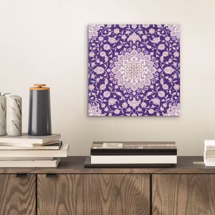 Alu-Dibond-Bild - Muster – Medaillon – Orientalisch – Lila – Dekoration — 2
