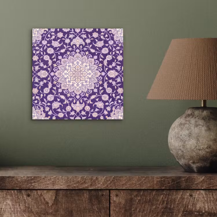 Alu-Dibond-Bild - Muster – Medaillon – Orientalisch – Lila – Dekoration — 3