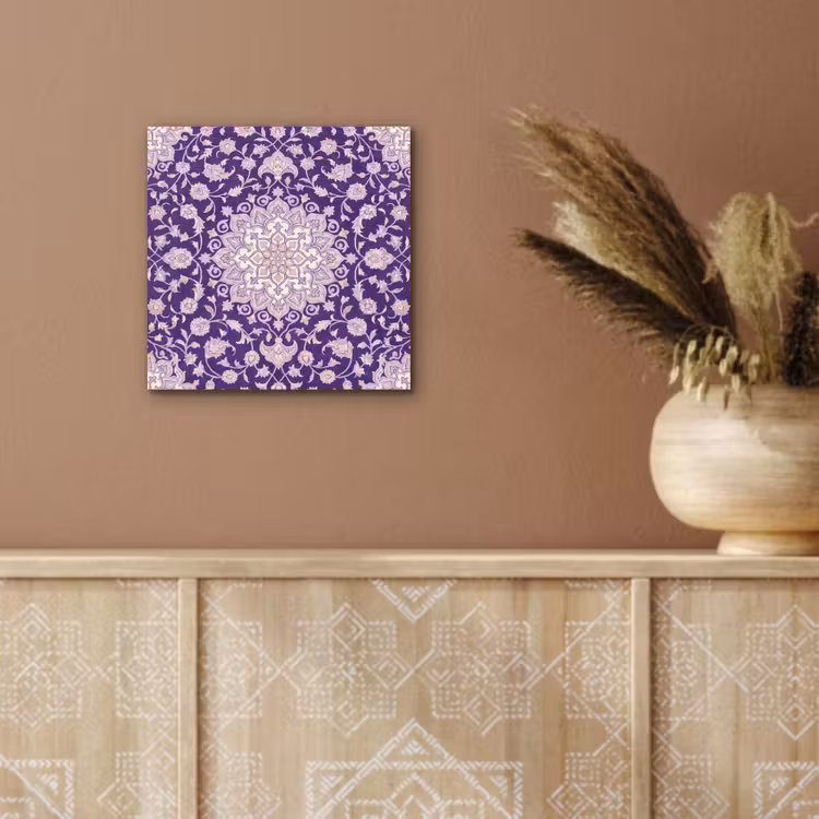 Alu-Dibond-Bild - Muster – Medaillon – Orientalisch – Lila – Dekoration — 5