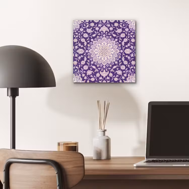 Alu-Dibond-Bild - Muster – Medaillon – Orientalisch – Lila – Dekoration — 6