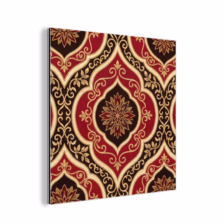Alu-Dibond-Bild - Muster – Ornament – Barock – Rot – Gold — 1