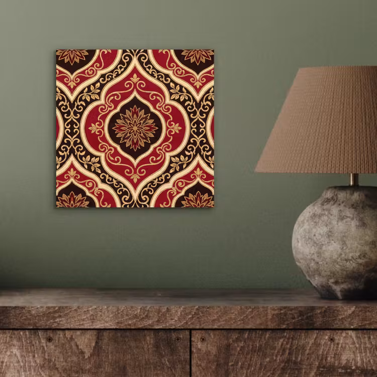 Alu-Dibond-Bild - Muster – Ornament – Barock – Rot – Gold — 3