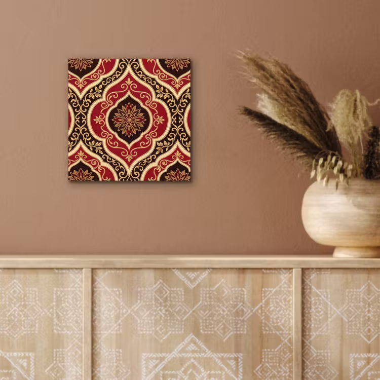 Alu-Dibond-Bild - Muster – Ornament – Barock – Rot – Gold — 5