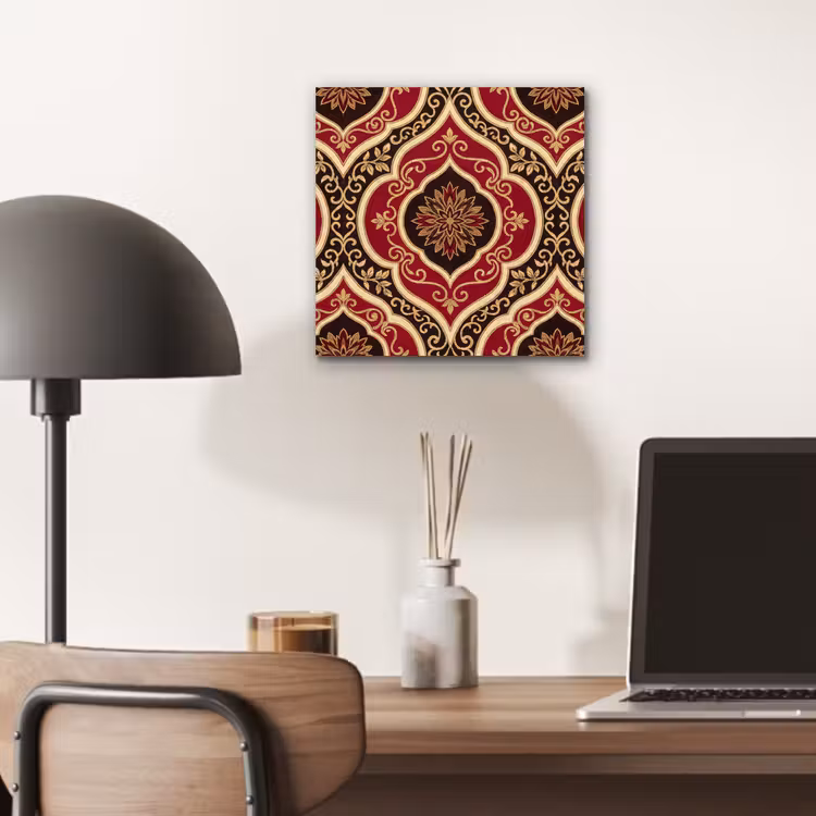 Alu-Dibond-Bild - Muster – Ornament – Barock – Rot – Gold — 6