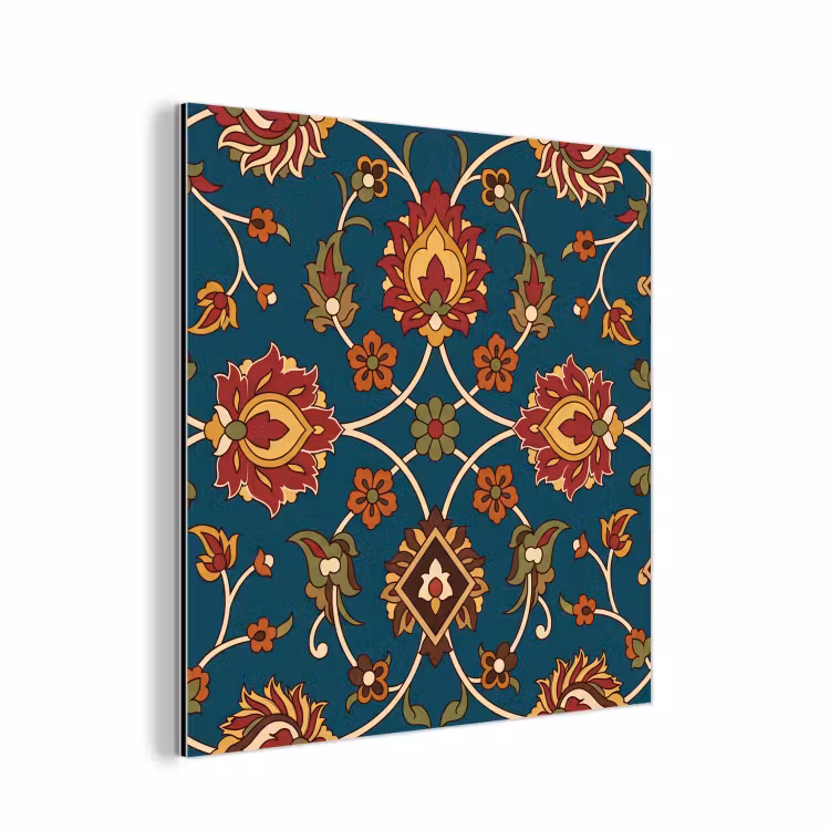Alu-Dibond-Bild - Ornament – Flora – Traditionell – Klassisch – Blaugrün — 1