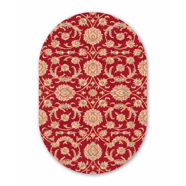Alu-Dibond-Bild Oval - Muster – Blume – Klassisch – Orientalisch – Rot — 1