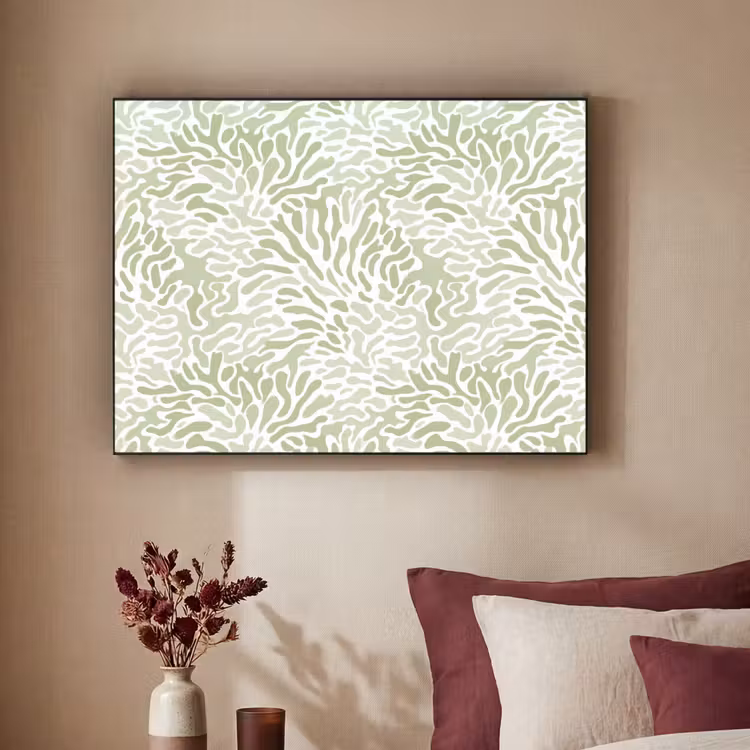 Art Frame - Salbeigrün – Abstrakt – Organisch – Korallenrot – Muster — 2
