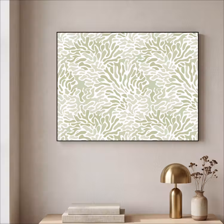 Art Frame - Salbeigrün – Abstrakt – Organisch – Korallenrot – Muster — 4