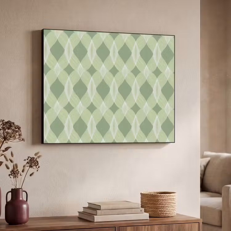 Art Frame - Salbeigrün – Geometrisch – Organisch – Gitterwerk – Muster — 3
