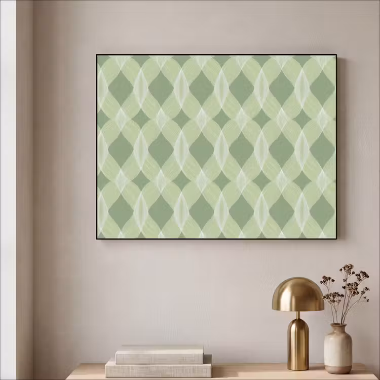 Art Frame - Salbeigrün – Geometrisch – Organisch – Gitterwerk – Muster — 4