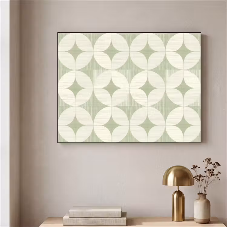 Art Frame - Salbeigrün – Geometrisch – Retro – Mid-Century – Muster — 4