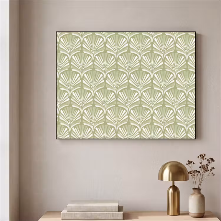Art Frame - Salbeigrün – Ginkgo Biloba – Fächer – Muster — 4