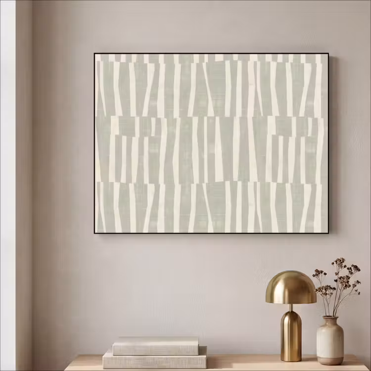 Art Frame - Salbeigrün – Streifen – Geometrisch – Textur – Muster — 4