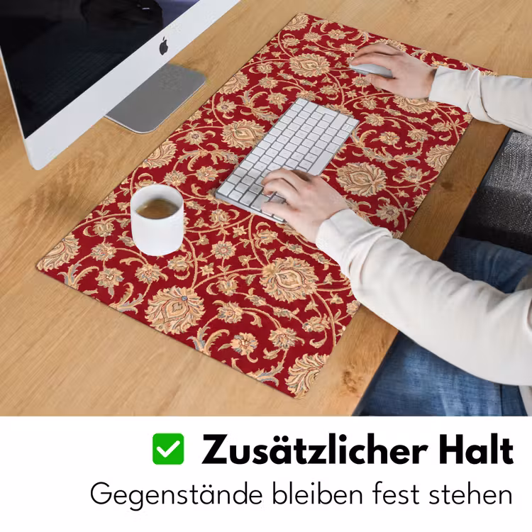 Schreibtischunterlage - Muster – Blume – Klassisch – Orientalisch – Rot — 3