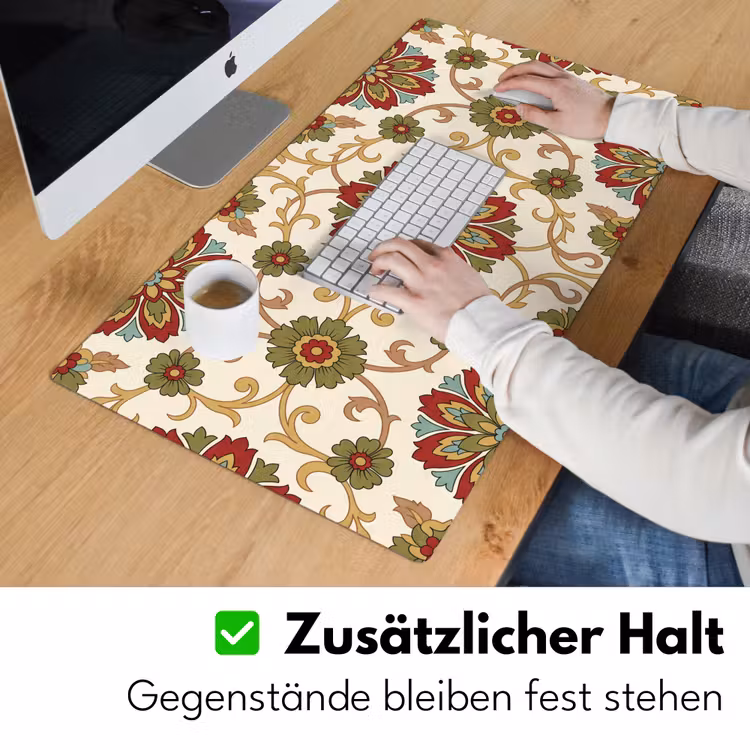 Schreibtischunterlage - Muster – Blumen – Ornament – Klassisch – Farbenfroh — 3