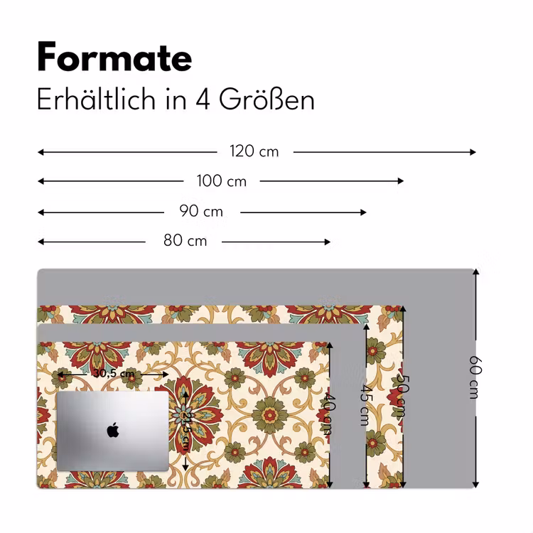 Schreibtischunterlage - Muster – Blumen – Ornament – Klassisch – Farbenfroh — 5