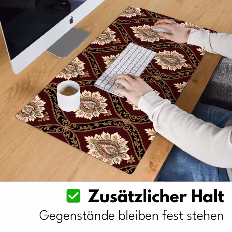 Schreibtischunterlage - Muster – Blumenmotiv – Dekoration – Klassisch – Rot — 3