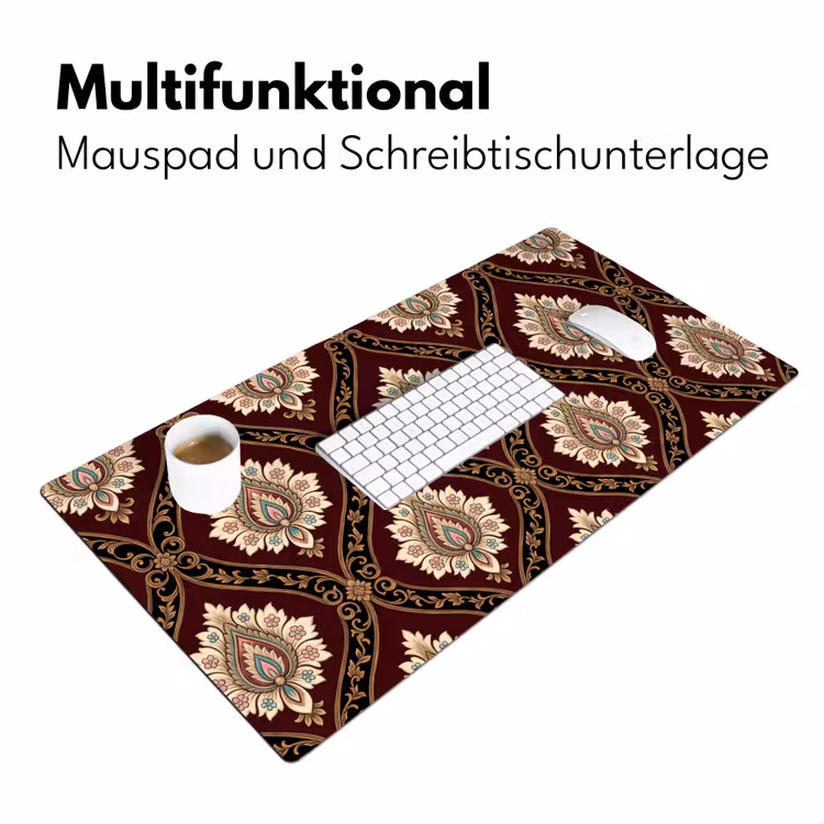 Schreibtischunterlage - Muster – Blumenmotiv – Dekoration – Klassisch – Rot — 4
