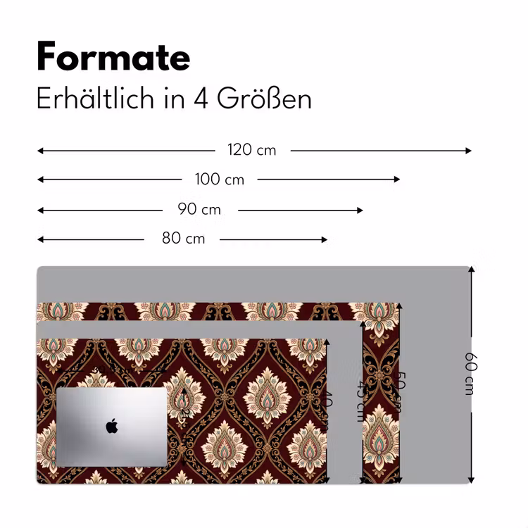 Schreibtischunterlage - Muster – Blumenmotiv – Dekoration – Klassisch – Rot — 5
