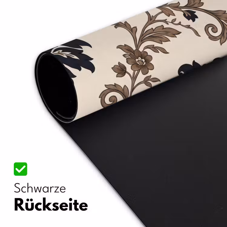 Schreibtischunterlage - Muster – Blumenmuster – Klassisch – Beige-Blau — 2
