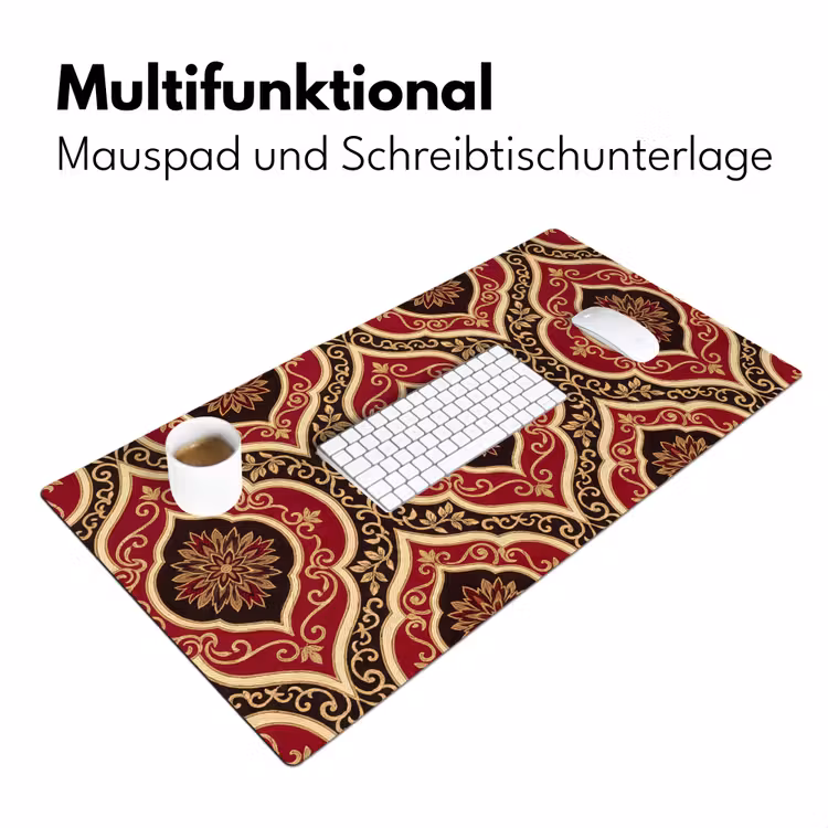 Schreibtischunterlage - Muster – Ornament – Barock – Rot – Gold — 4