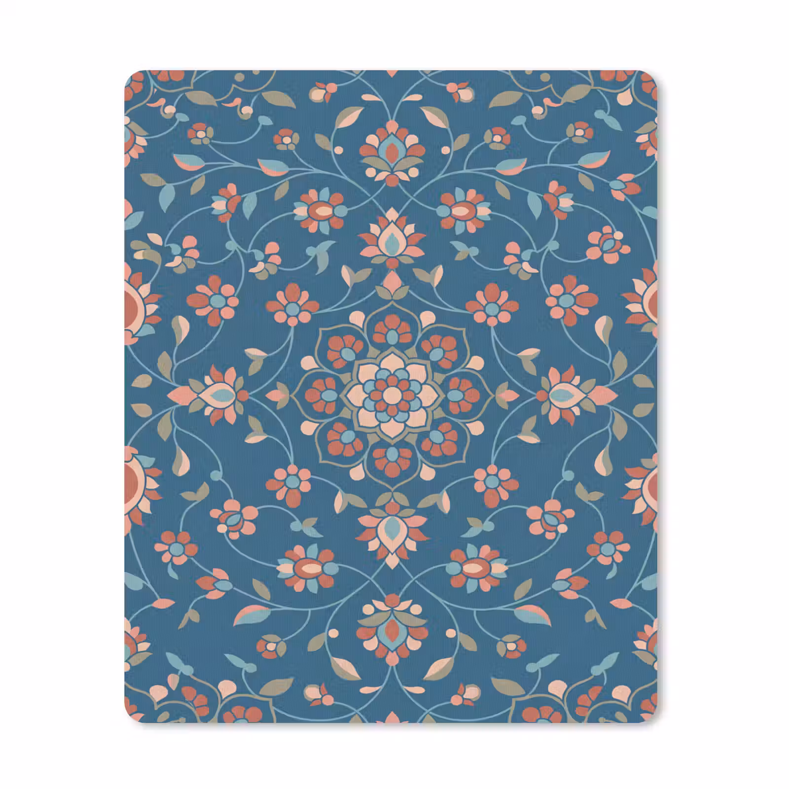 Mauspad - Blumen – Muster – Natur – Ornament – Blau — 1