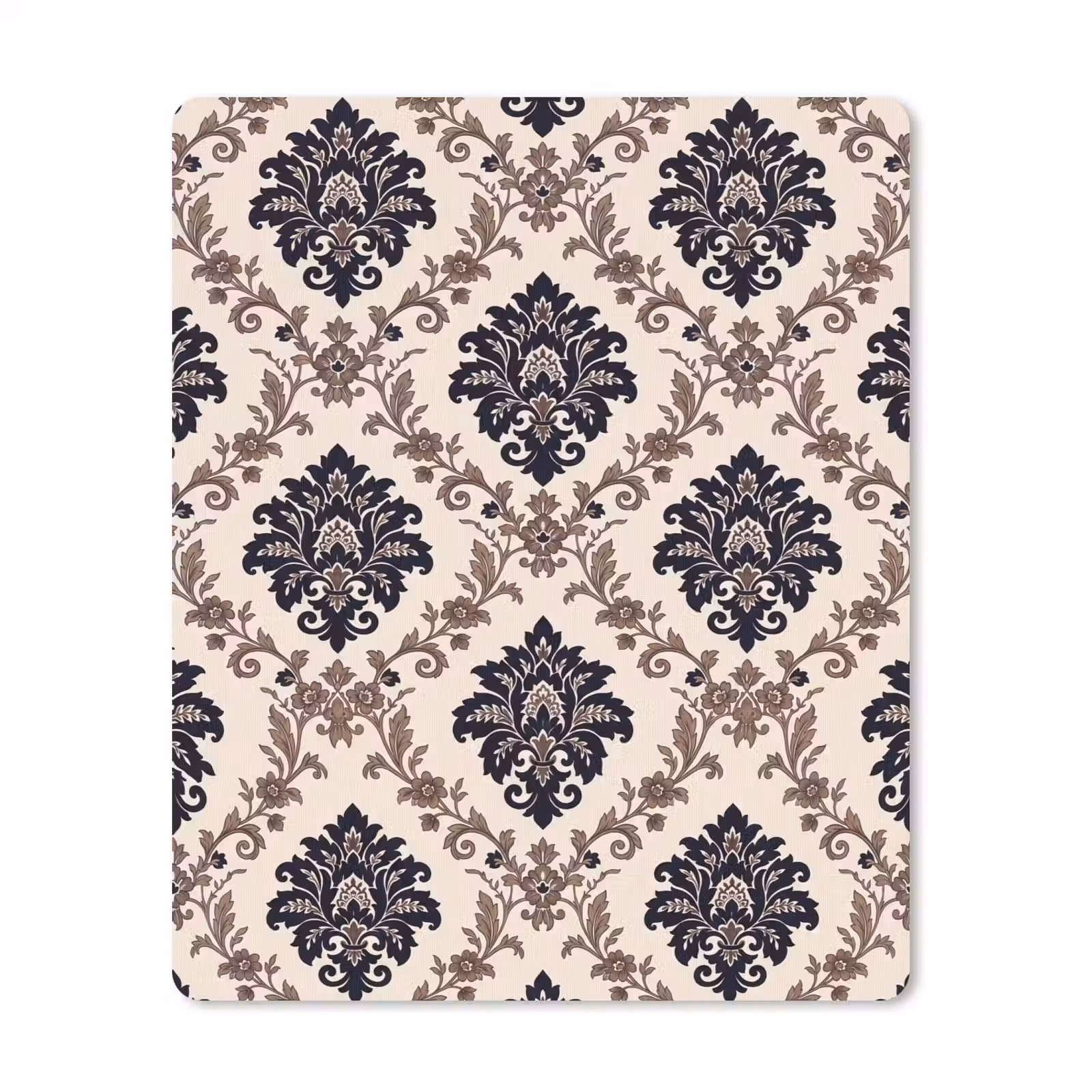 Mauspad - Muster – Blumenmuster – Klassisch – Beige-Blau — 1