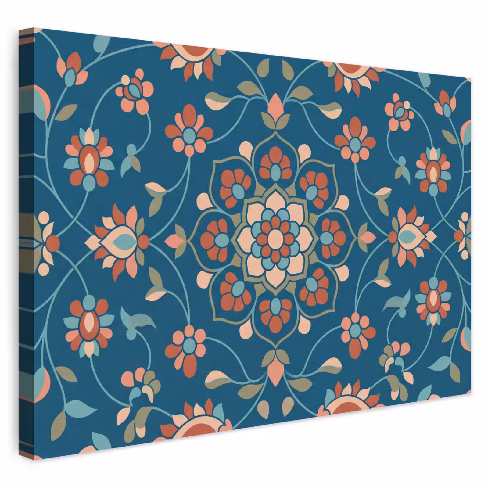 Outdoor Leinwand - Blumen – Muster – Natur – Ornament – Blau — 1