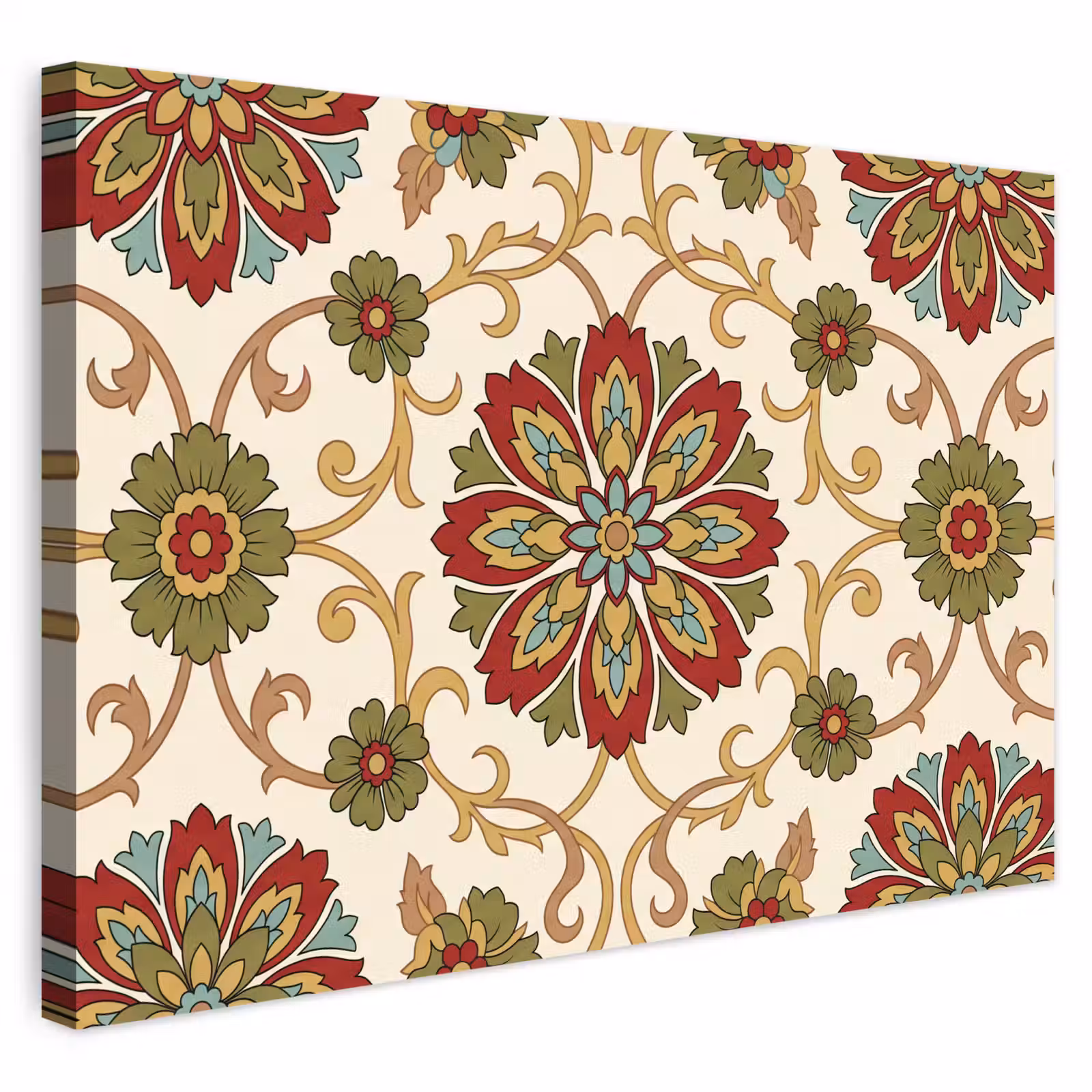 Outdoor Leinwand - Muster – Blumen – Ornament – Klassisch – Farbenfroh — 1