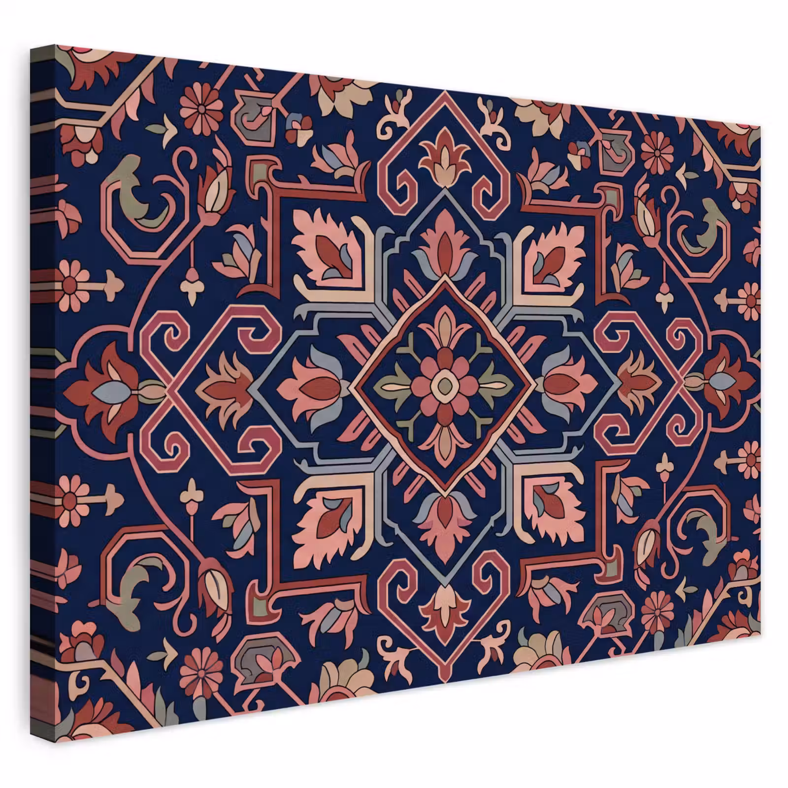Outdoor Leinwand - Muster – Orientalisch – Blumig – Blau – Klassisch — 1