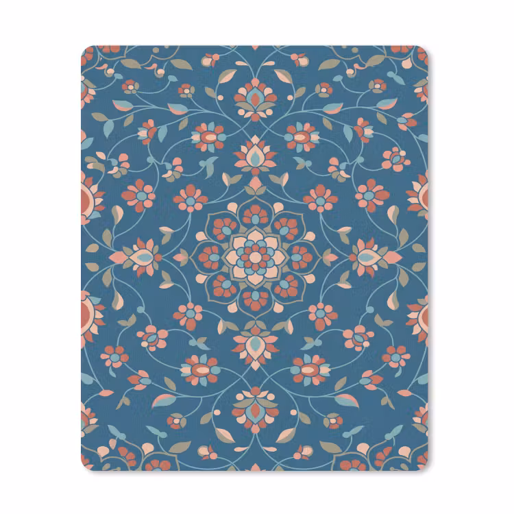 Mauspad - Blumen – Muster – Natur – Ornament – Blau — 1