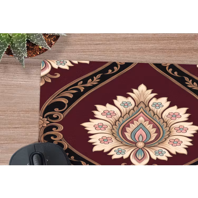 Mauspad - Muster – Blumenmotiv – Dekoration – Klassisch – Rot — 5