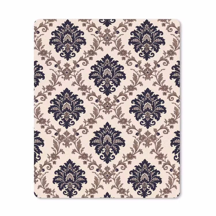 Mauspad - Muster – Blumenmuster – Klassisch – Beige-Blau — 1