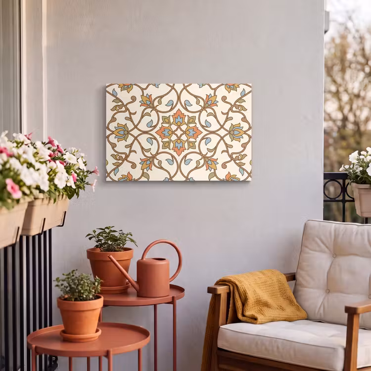 Outdoor Leinwand - Muster – Blumen – Ornament – Bunt — 3