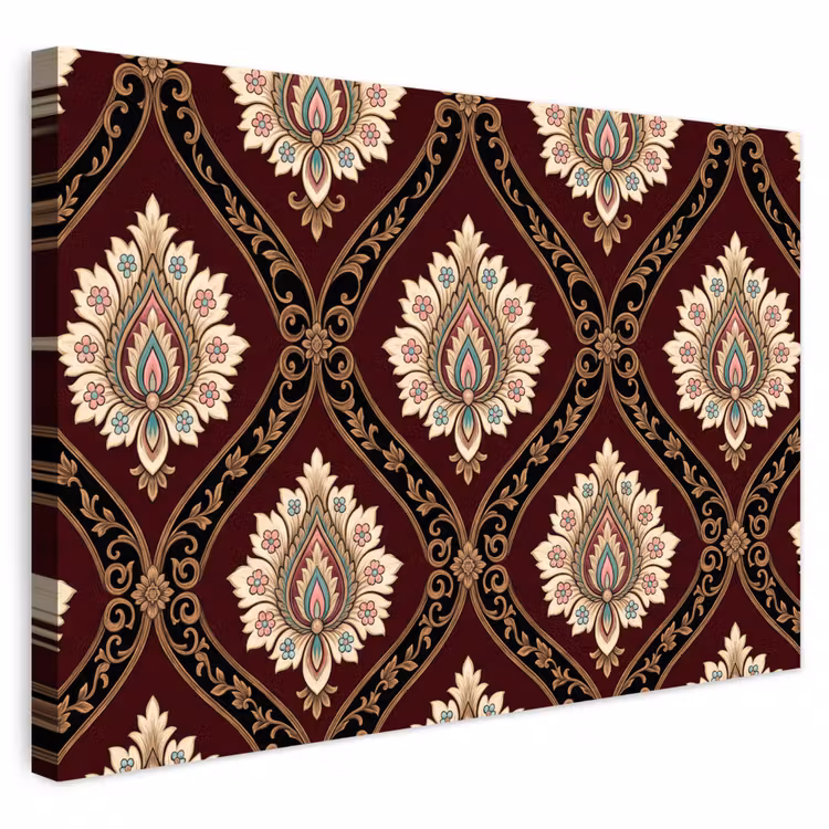 Outdoor Leinwand - Muster – Blumenmotiv – Dekoration – Klassisch – Rot — 1