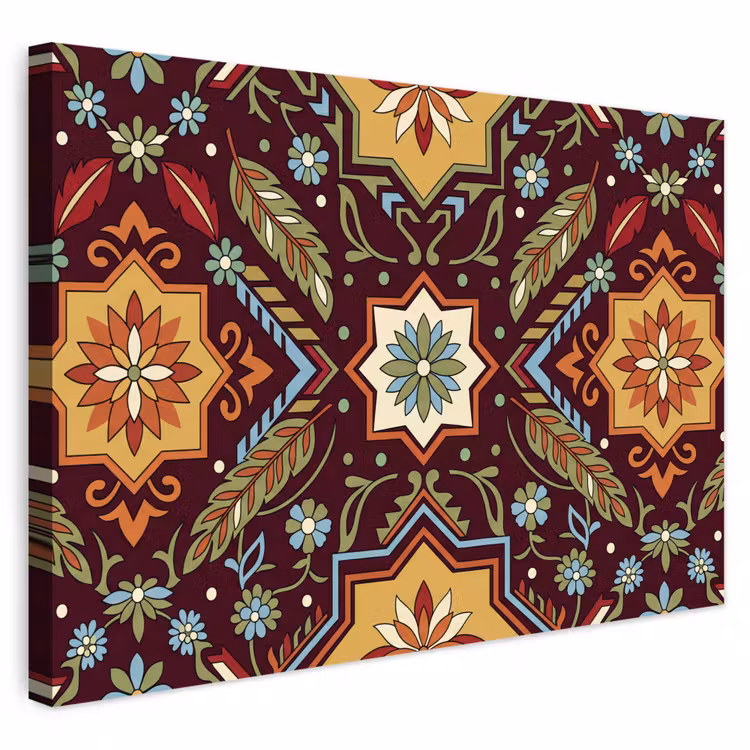 Outdoor Leinwand - Muster – Floral – Geometrisch – Farbenfroh – Dekoration — 1