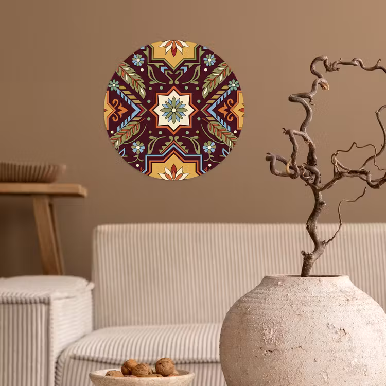 Runde Tapete - Muster – Floral – Geometrisch – Farbenfroh – Dekoration — 2
