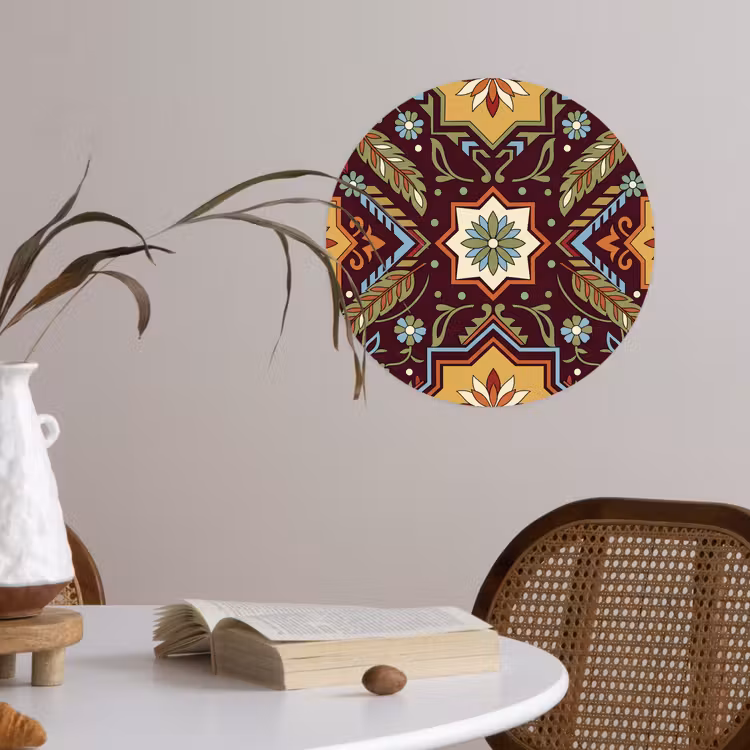 Runde Tapete - Muster – Floral – Geometrisch – Farbenfroh – Dekoration — 4