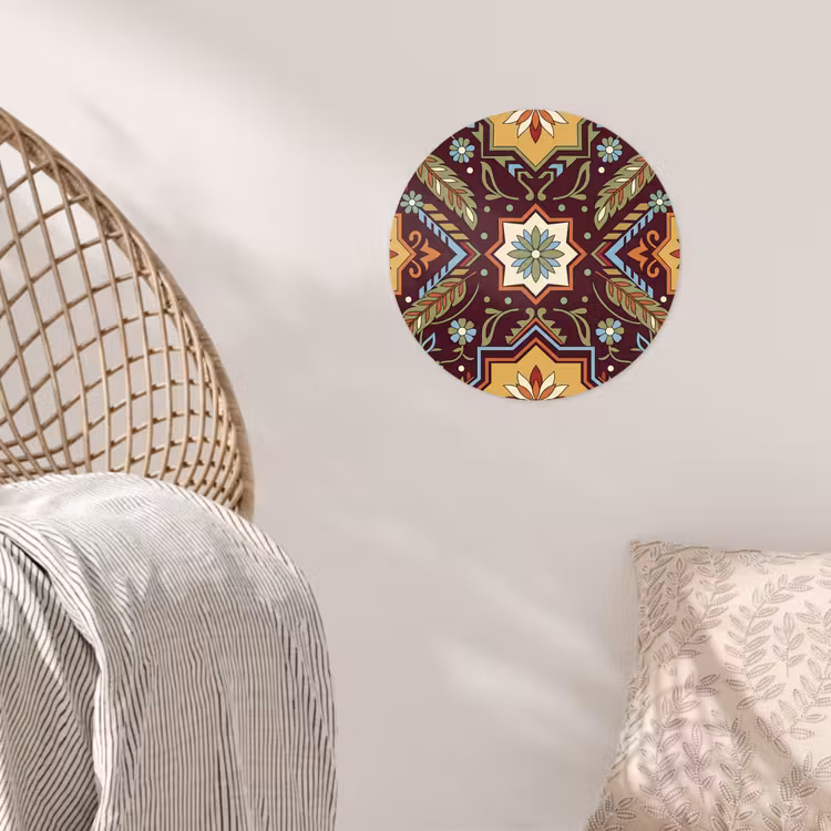 Runde Tapete - Muster – Floral – Geometrisch – Farbenfroh – Dekoration — 5