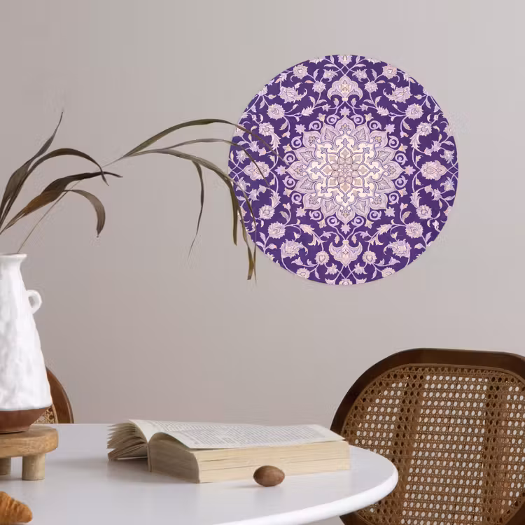 Runde Tapete - Muster – Medaillon – Orientalisch – Lila – Dekoration — 4