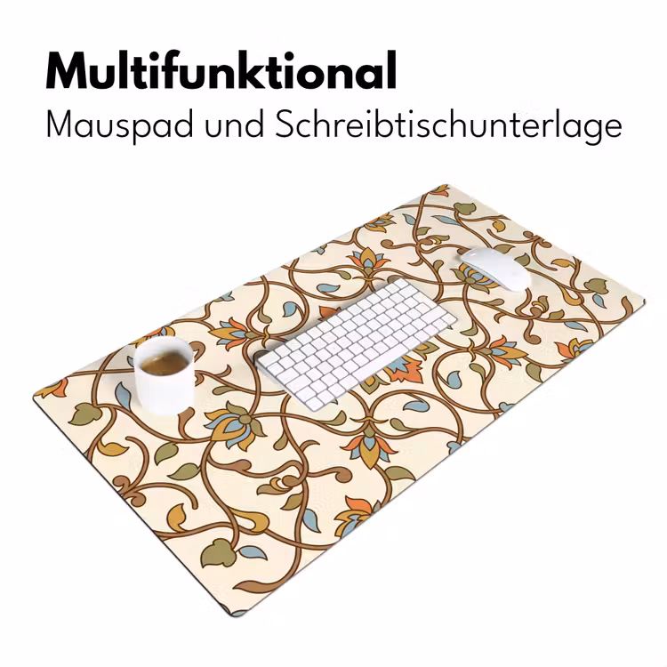 Schreibtischunterlage - Muster – Blumen – Ornament – Bunt — 4