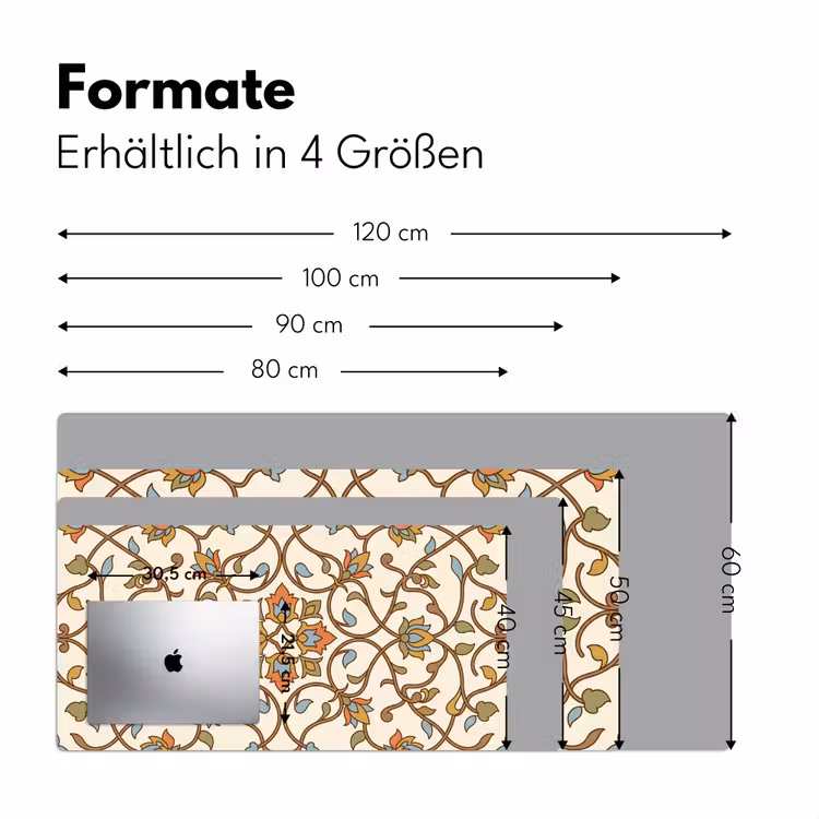 Schreibtischunterlage - Muster – Blumen – Ornament – Bunt — 5