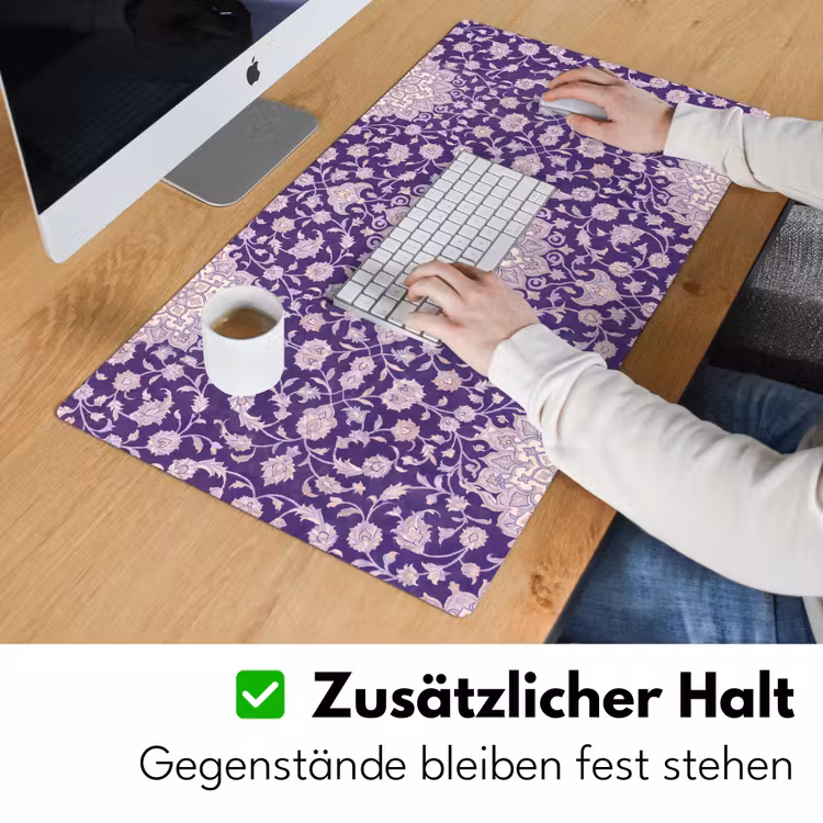 Schreibtischunterlage - Muster – Medaillon – Orientalisch – Lila – Dekoration — 3