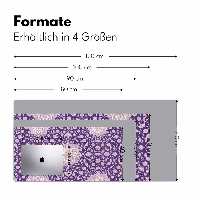 Schreibtischunterlage - Muster – Medaillon – Orientalisch – Lila – Dekoration — 5